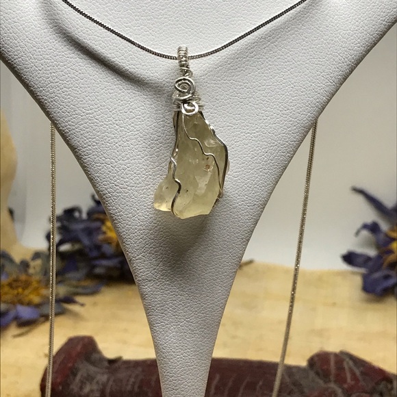 Pharaoh Land Gems Jewelry Sterling Silver Libyan Desert Glass Necklace Poshmark